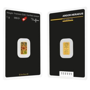 1 Gram Argor Heraeus Kinebar Gold Bar (New w/ Assay)