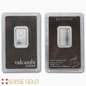 10 Gram Valcambi Platinum Bar For Sale (New w/ Assay)