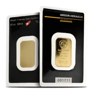 2 oz Argor Heraeus Gold Bar For Sale