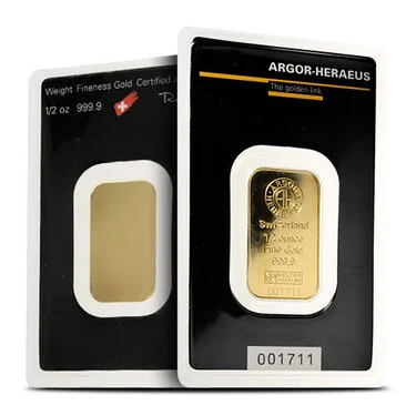 2 oz Argor Heraeus Gold Bar For Sale