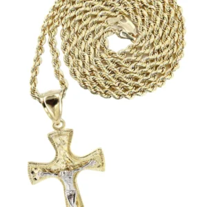 10K Yellow Gold Cross / Crucifix Necklace | Appx. 14.4 Grams