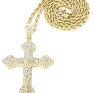 10K Yellow Gold Cross /Crucifix Necklace | Appx. 17.9 Grams