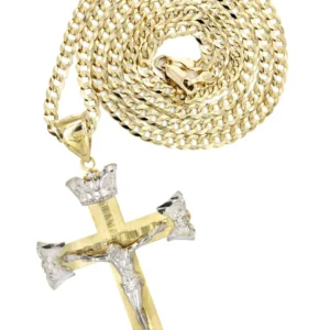 10K Yellow Gold Cross / Crucifix Necklace | Appx. 21.2 Grams