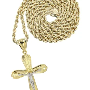 10K Yellow Gold Cross / Crucifix Necklace | Appx. 13.7 Grams