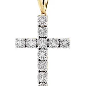 10K Yellow Gold Cross Diamond Necklace | 0.31 Carats
