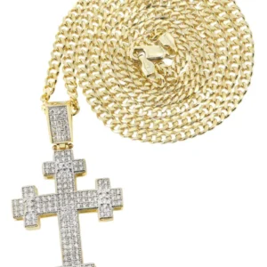 10K Yellow Gold Cross Necklace | Appx. 16.8 Grams