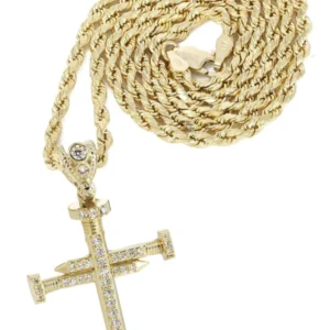10K Yellow Gold Cross Necklace | Appx. 14.4 Grams