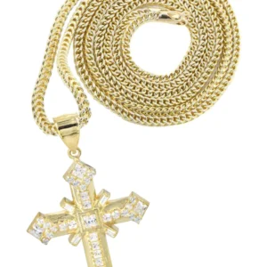 10K Yellow Gold Cross Necklace | Appx. 19.5 Grams