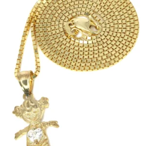 10K Yellow Gold Box Children Necklace | Appx. 5.8 Grams