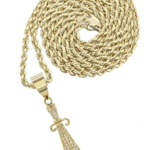 10K Yellow Gold Dagger Necklace | Appx. 13.3 Grams