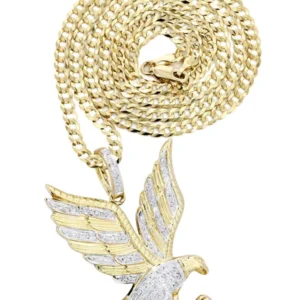 10K Yellow Gold Eagle Diamond Necklace | 0.27 Carats