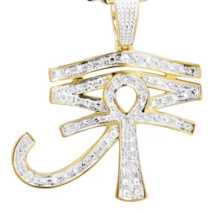 10K Yellow Gold Eye of Ra Diamond Necklace | 0.71 Carats