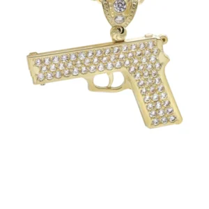 10K Yellow Gold Glock Gun Necklace | Appx. 16.3 Grams