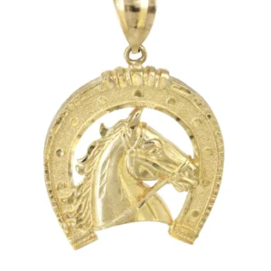 10K Yellow Gold Horse Necklace | Appx. 21.1 Grams