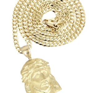 10K Yellow Gold Jesus Piece Necklace | Appx. 17.1 Grams