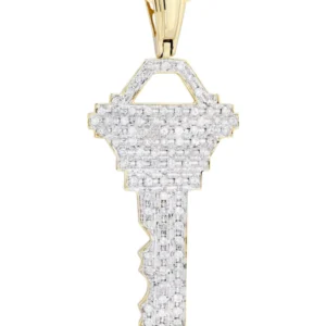 10K Yellow Gold Key Diamond Necklace | 1.17 Carats