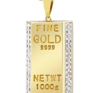 10K Yellow Gold Kilo Bar Diamond Necklace | 0.33 Carats
