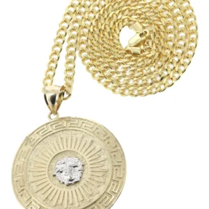 10K Yellow Gold Medusa Style Necklace | Appx. 28.6 Grams