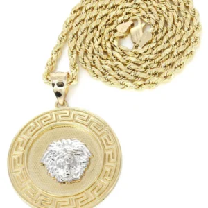 10K Yellow Gold Medusa Style Necklace | Appx. 14 Grams