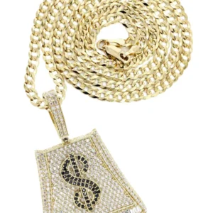 10K Yellow Gold Money Bag Necklace | Appx. 20 Grams