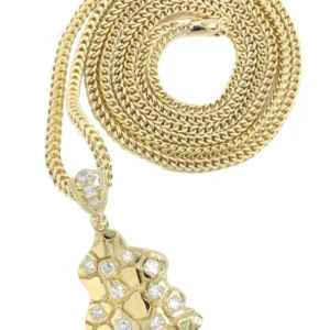 10K Yellow Gold Nugget Necklace | Appx. 19.4 Grams