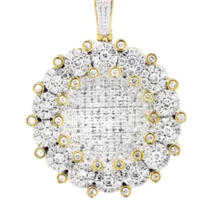 10K Yellow Gold Round Diamond Necklace | 3.08 Carats