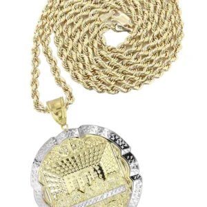 10K Yellow Gold Round Last Supper Necklace | Appx 24 Grams