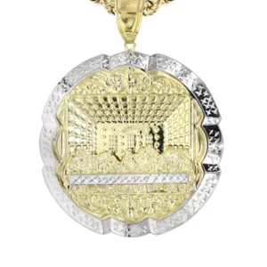 10K Yellow Gold Round Last Supper Necklace | Appx 24 Grams