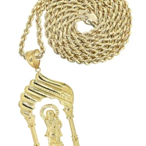 10K Yellow Gold Saint Lazaro Necklace | Appx. 19 Grams