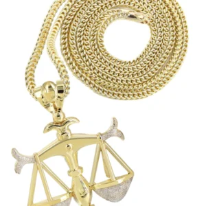 10K Yellow Gold Scales of Justice Necklace | Appx. 23.3 Grams