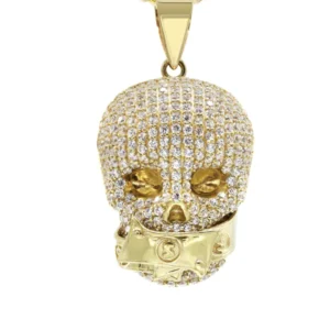10K Yellow Gold Skull Head Necklace | Appx. 21 Grams