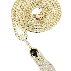 10K Yellow Gold Sneaker Diamond Necklace | 0.68 Carats