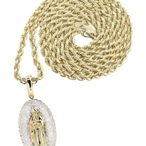 10K Yellow Gold St. Mary Diamond Necklace | 0.39 Carats