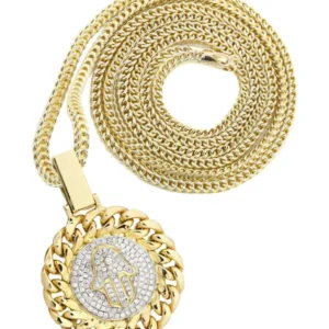 14 Yellow Gold Hamsa Diamond Necklace | 0.7 Carats