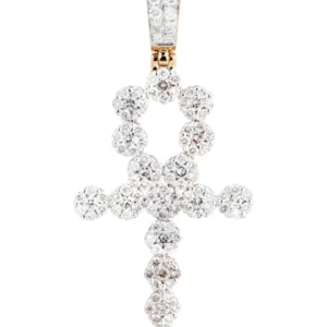 14K Rose Gold Ankh Diamond Necklace | 2.85 Carats