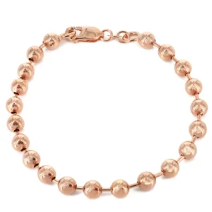 14K Rose Gold Bracelet Dog Tag