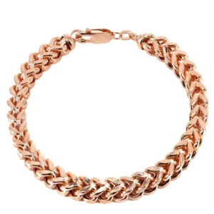 14K Rose Gold Bracelet Hollow Franco