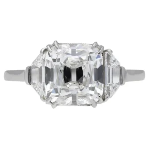 1930s English Art Deco old mine diamond solitaire ring