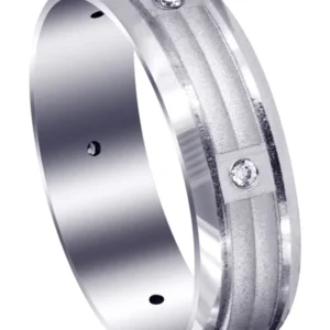 Contemporary Diamond Mens Wedding Band | 0.09 Carats (Zane)
