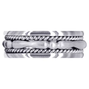 Contemporary Mens Wedding Band | Sand Blast Finish (Knox)