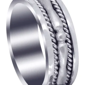 Contemporary Mens Wedding Band | Sand Blast Finish (Knox)