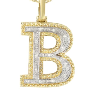 Diamond 10K Yellow Gold Letter “B” Necklace | Appx. 14.6