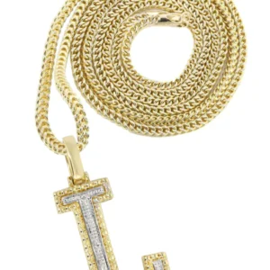 Diamond 10K Yellow Gold Letter "L" Necklace | Appx. 13 Grams