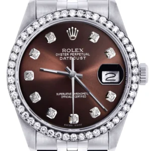 Diamond Mens Rolex Datejust Watch 16200| 36MM | Chocolate Diamond Dial | Jubilee Band