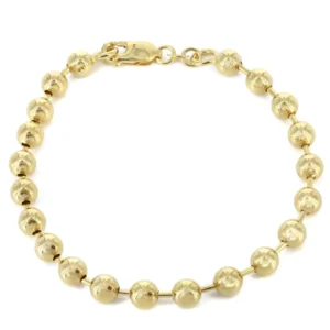 Mens Dog Tag Bracelet 10K Yellow Gold