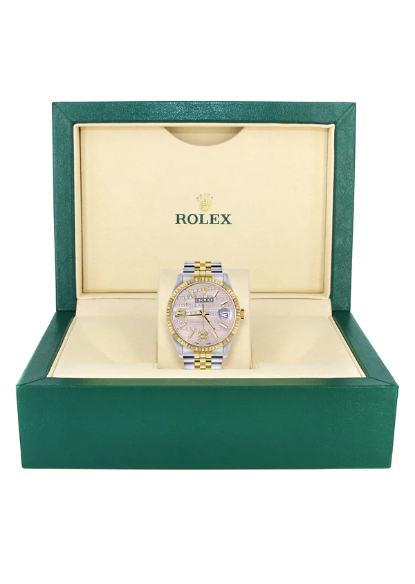 Mens-Rolex-Datejust-Watch-16233-Two-Tone-36Mm-Pink-Textured-Dial-Jubilee-Band-6.webp