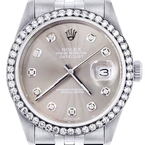 Mens Rolex Mens Watch Datejust 16200 | 36Mm | Grey Dial | Jubilee Band