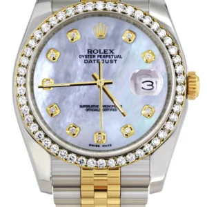116200 | Hidden Clasp | Two Tone Rolex Datejust Watch | 36Mm | Mother of Pearl Dial | Jubilee Band