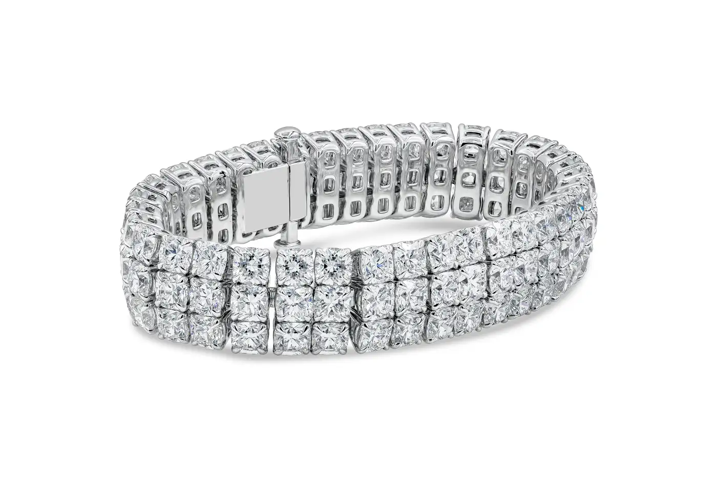 Roman-Malakov-44.30-Carat-Total-Cushion-Cut-Diamond-Three-Row-Tennis-Bracelet-8.webp