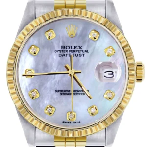 Mens Rolex Datejust Watch 16233 Two Tone | 36Mm | Mother of Pearl Dial | Jubilee Band